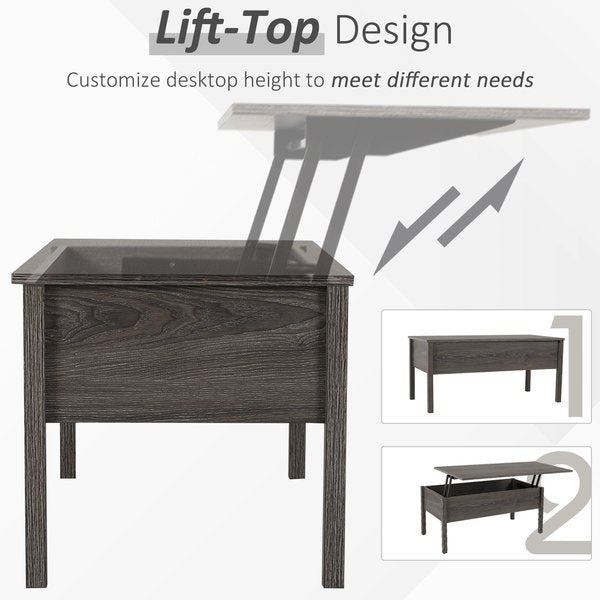 Particle Board Lift-Top Coffee Table - Grey