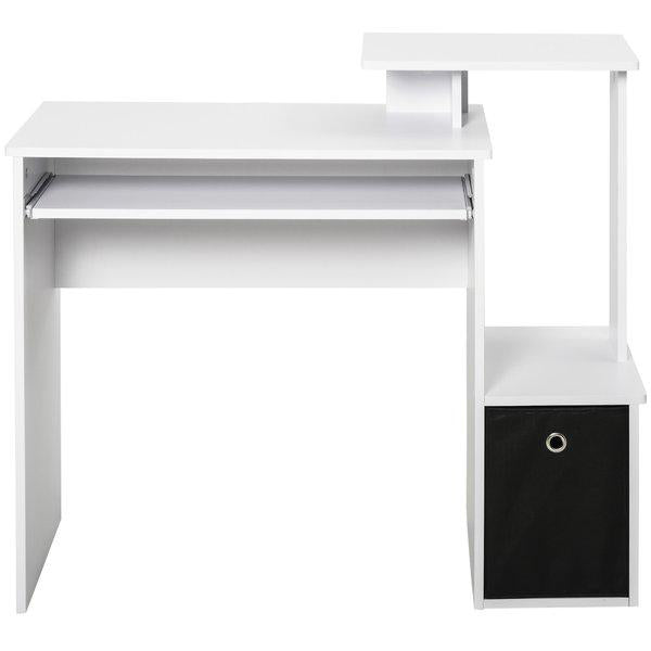 Particle Board Multi-Tier Computer Desk - White