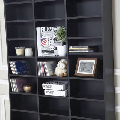 Particle Board Multi-Compartment Storage Shelving Unit - Black