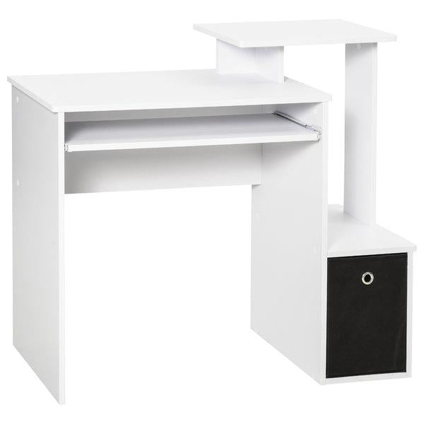 Particle Board Multi-Tier Computer Desk - White