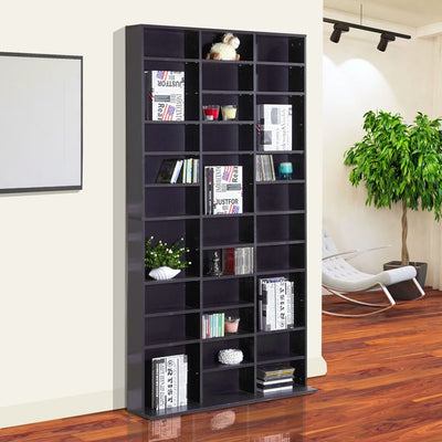 Particle Board Multi-Compartment Storage Shelving Unit - Black