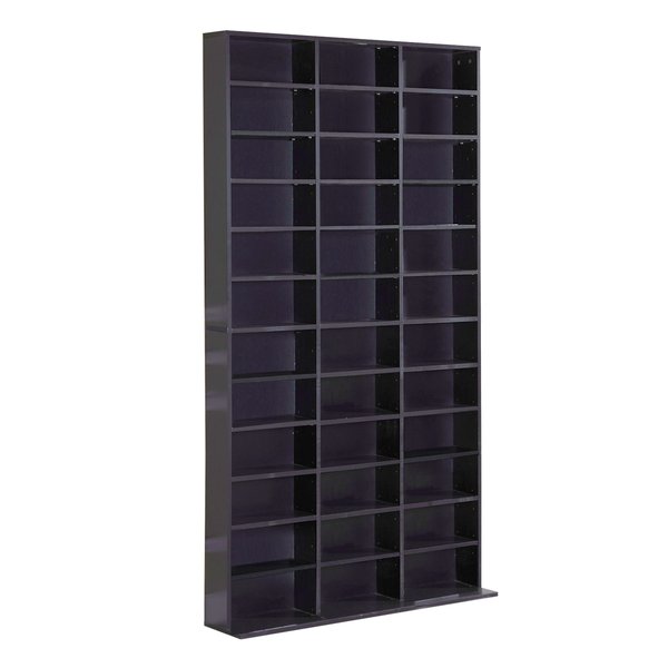 Particle Board Multi-Compartment Storage Shelving Unit - Black