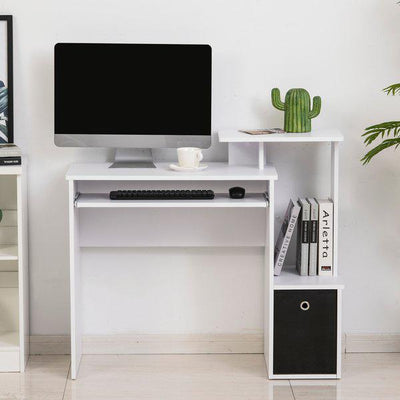 Particle Board Multi-Tier Computer Desk - White