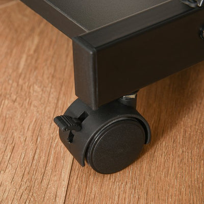 Particle Board Rolling Computer Desk W/ Wheel Lock - Black