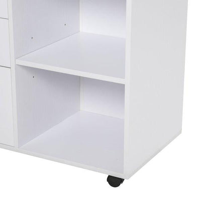 Particle Board Rolling Storage Cabinet - White