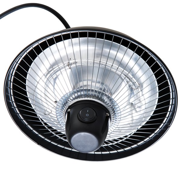 600W Patio Ceiling Electric Heater - Black