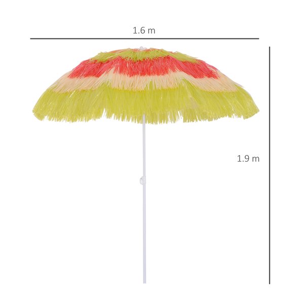 Sun Umbrella Outdoor Garden Beach Shade, Hawaiian Folding Parasol - Multi-Colour