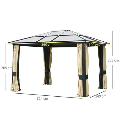 3x3.6 M Garden Party Tent - Brown/Beige