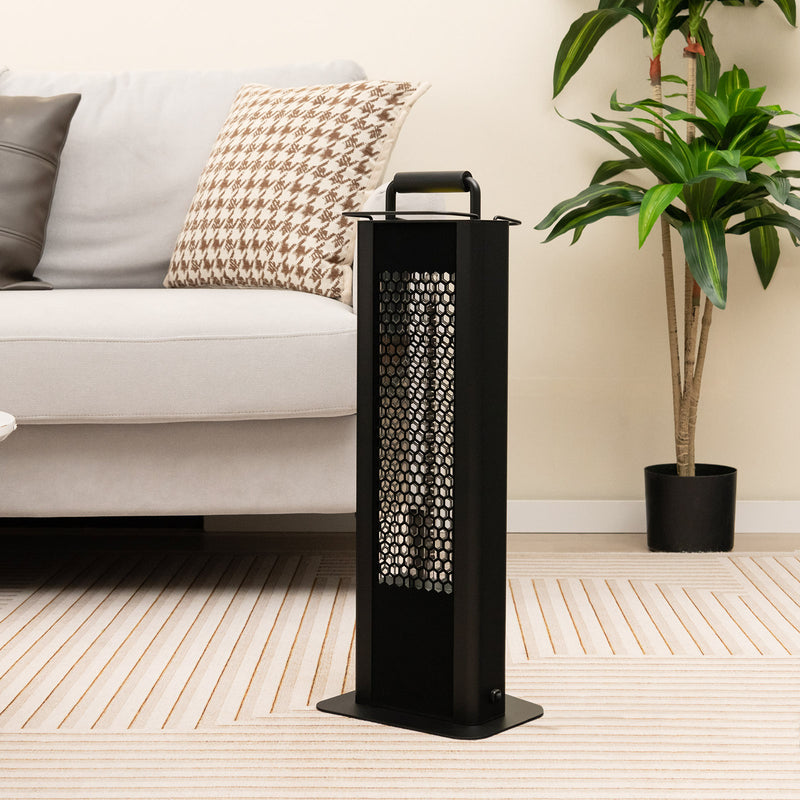 1200W Outdoor Portable Electric Heater with Double-Sided Heating-Black