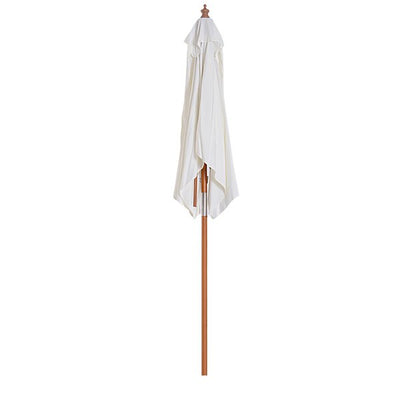 6 Ribs Wood Patio Umbrella Parasol - Cream White