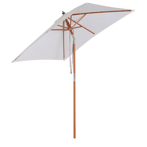 6 Ribs Wood Patio Umbrella Parasol - Cream White