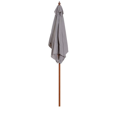 6 Ribs Wood Patio Umbrella Parasol - Grey