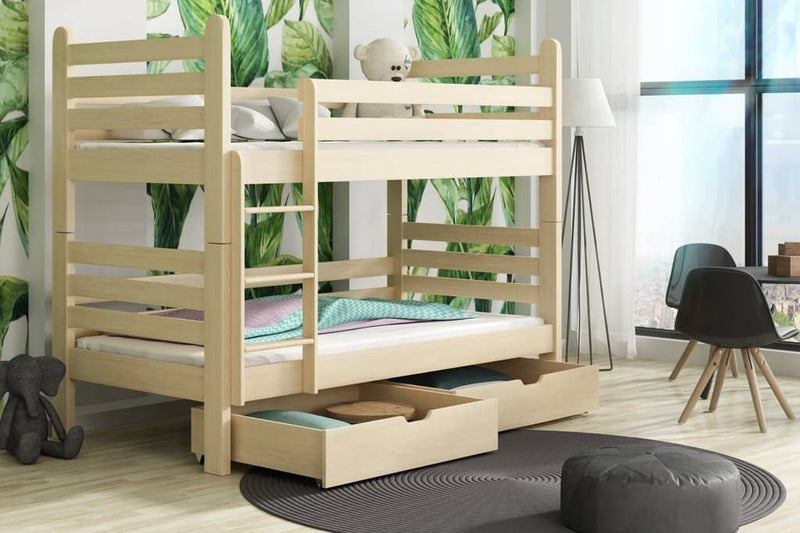 Wooden Bunk Bed Patryk with Storage