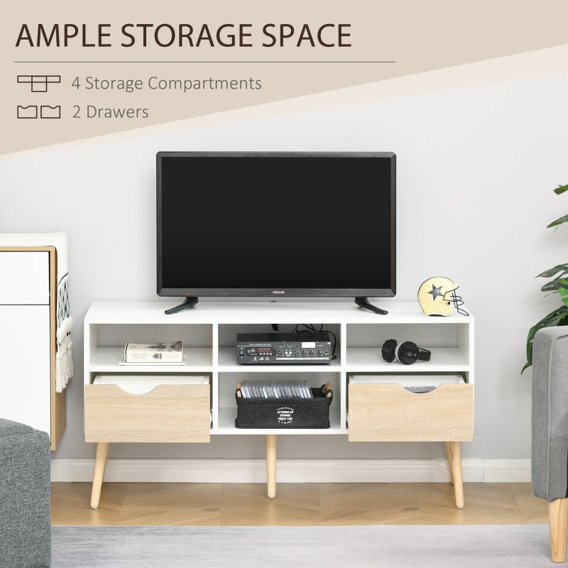 Multi-Storage TV Stand, With Wood Legs