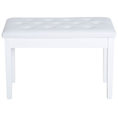 Piano Bench FauxLeather Stool Storage Size ( 76x36x50cm) - White