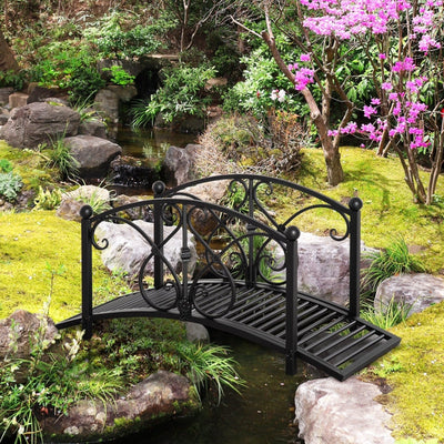 Classic Garden Bridge With Safety Railings Arc