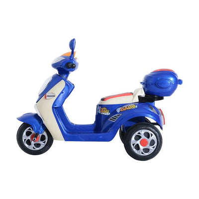 Plastic Music Playing Electric Ride-On Motorbike W/ Lights - Blue