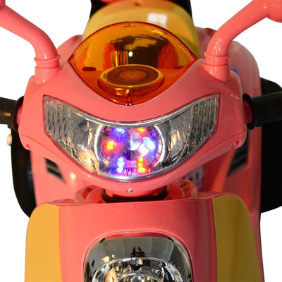 Plastic Music Playing Electric Ride-On Motorbike W/ Lights - Pink