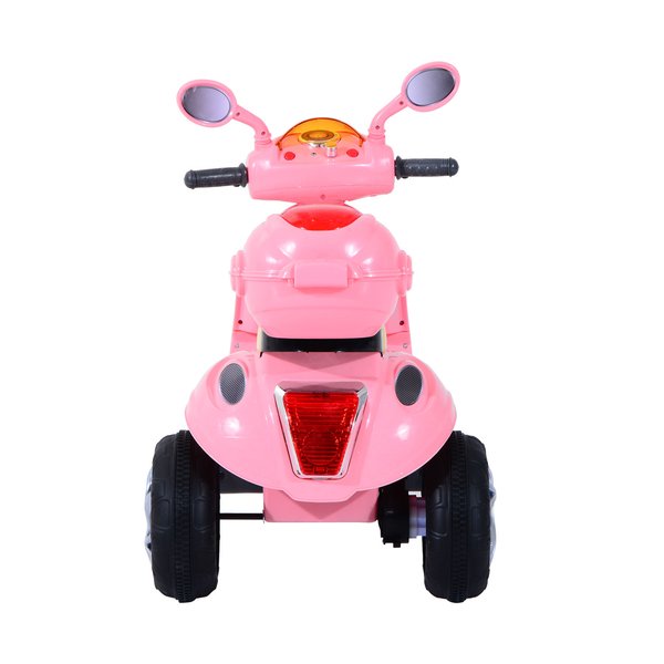 Plastic Music Playing Electric Ride-On Motorbike W/ Lights - Pink