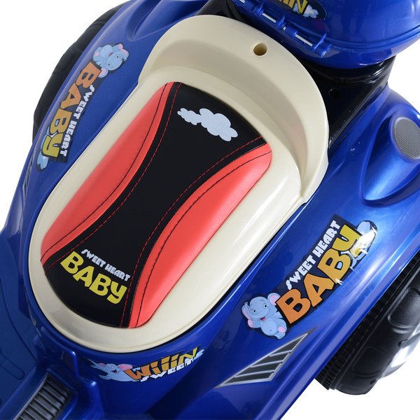 Plastic Music Playing Electric Ride-On Motorbike W/ Lights - Blue