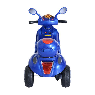 Plastic Music Playing Electric Ride-On Motorbike W/ Lights - Blue