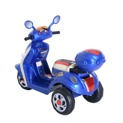 Plastic Music Playing Electric Ride-On Motorbike W/ Lights - Blue