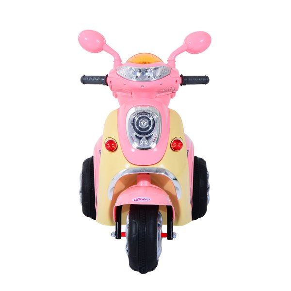 Plastic Music Playing Electric Ride-On Motorbike W/ Lights - Pink