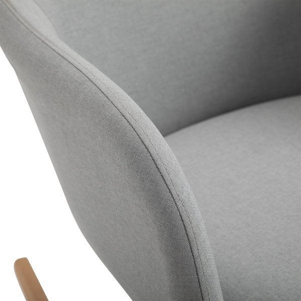 Polyester Linen Upholstered Rocking Armchair Indoor - Light Grey