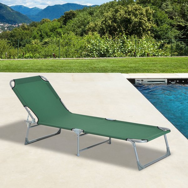 Portable Adjustable Lounger,Oxford Cloth- Green