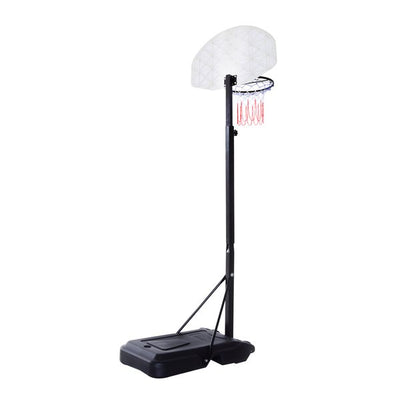 Portable Basketball Stand Net Hoop W/ Wheels - Black/White