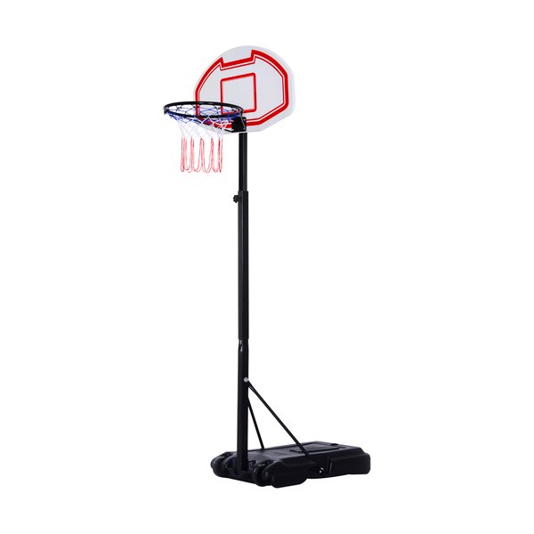 Portable Basketball Stand Net Hoop W/ Wheels - Black/White