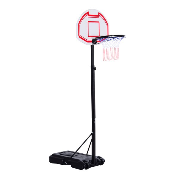 Portable Basketball Stand Net Hoop W/ Wheels - Black/White