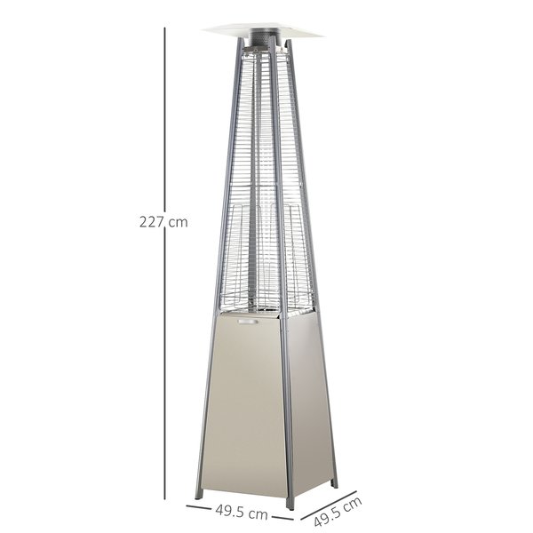 18.2x13.4H Stainless Steel Pyramid Patio Heater