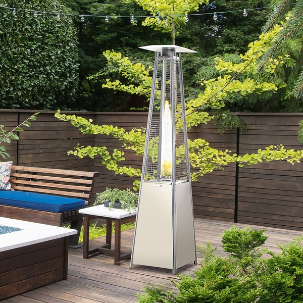 18.2x13.4H Stainless Steel Pyramid Patio Heater