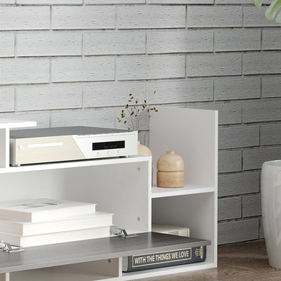 TV Unit With Storage -White Grey