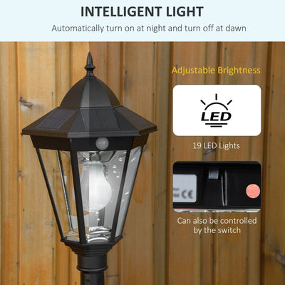 1.9M Garden Lamp Post Light, Black