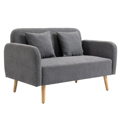 Two-Seater Modern Curved Sofa - Grey