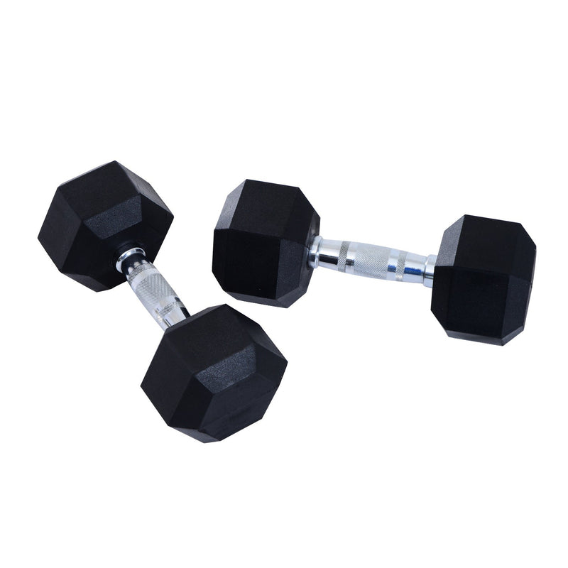 HOMCOM Rubber Hexagonal Dumbbell Set,2 pcs x 10 kg