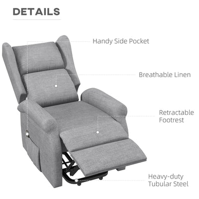 Power Lift Chair For The Elderly With Remote Control, Grey