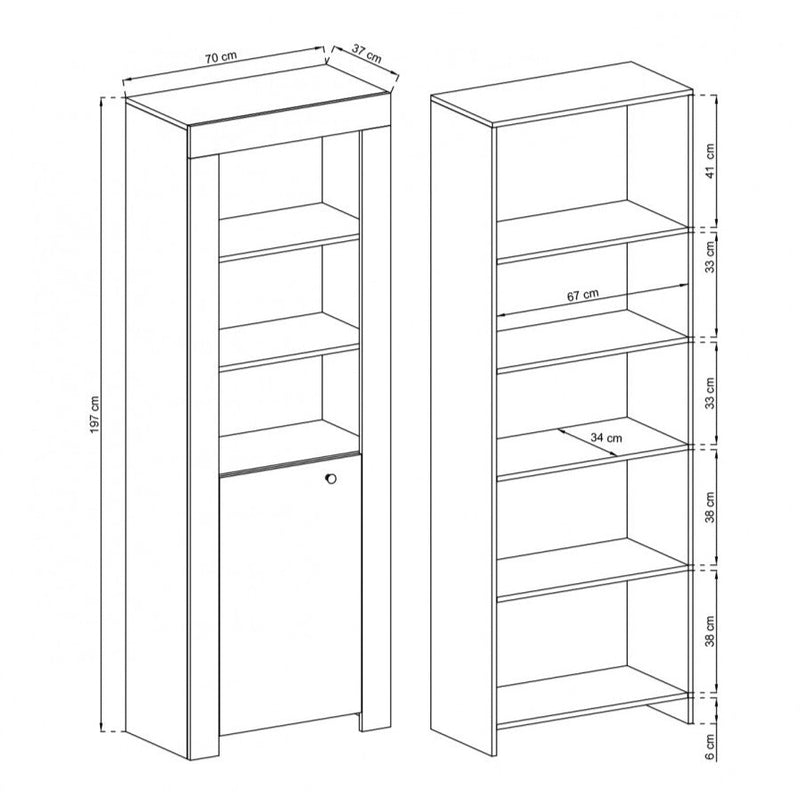 Rene Tall Bookcase with Door