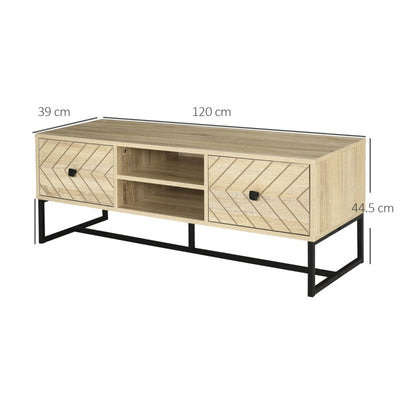 Chevron Four-Compartment TV Stand