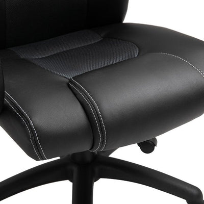 Racing Chair Gaming Sports Swivel PU Leather Office PC Height Adjustable- Black