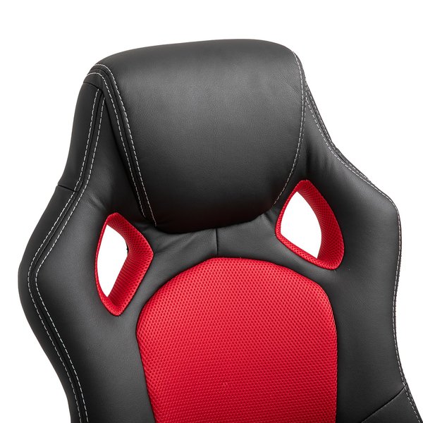 Racing Chair Gaming Sports Swivel PU Leather Office PC Height Adjustable-Black/Red