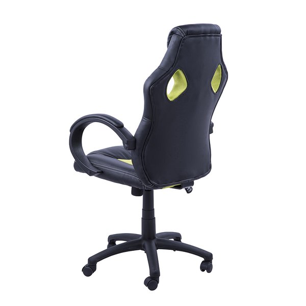 PU Leather Home Office Gaming Chair W/ Adjustable Height - Black/Green