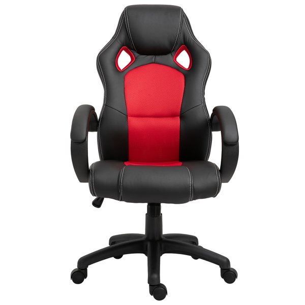 Racing Chair Gaming Sports Swivel PU Leather Office PC Height Adjustable-Black/Red