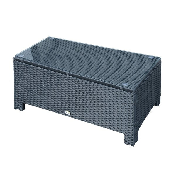 Rattan Coffee Table - Black