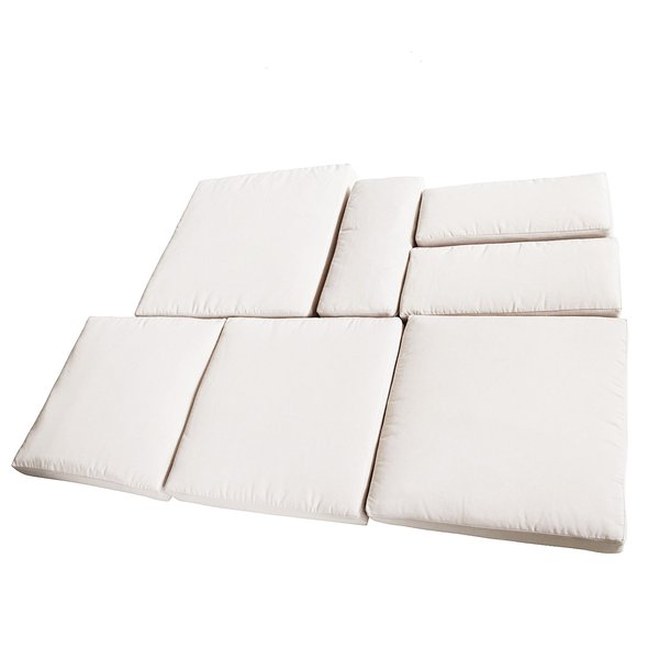 7 PCS Rattan Cushion Cover Set - Cream