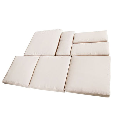 7 PCS Rattan Cushion Cover Set - Cream