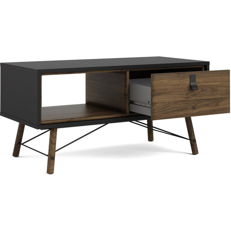 Richmond Matt Black and Walnut Coffee Table