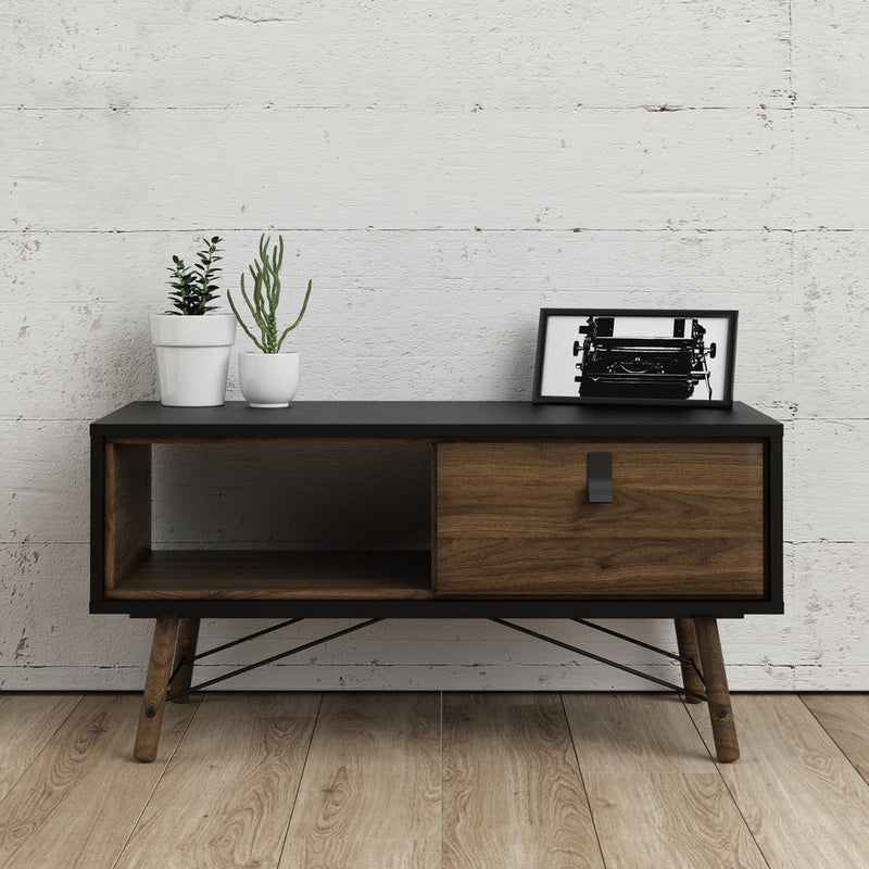 Richmond Matt Black and Walnut Coffee Table